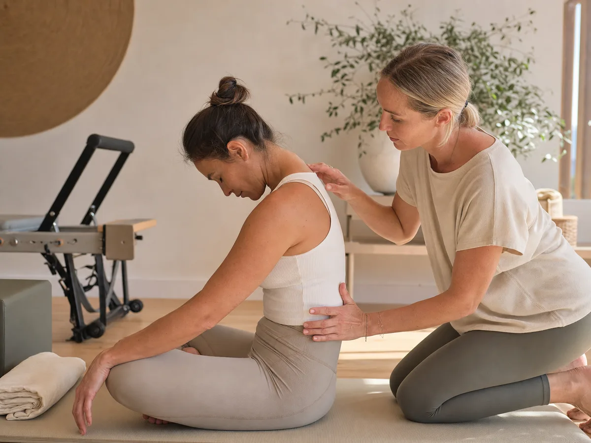 Acompañamiento en una práctica de Pilates constante
