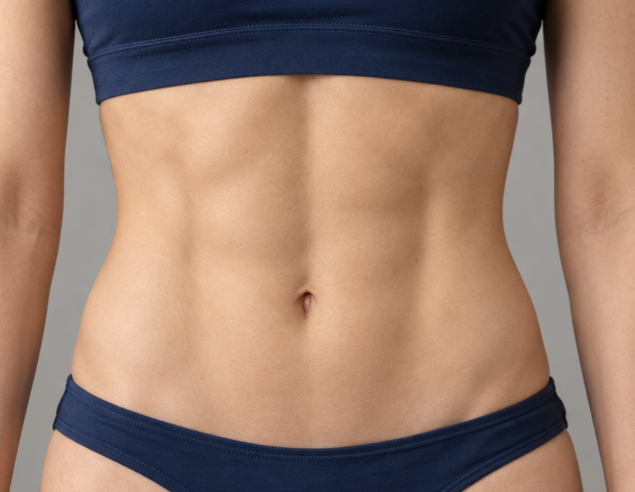Abdomen tonificado en comparativa visual