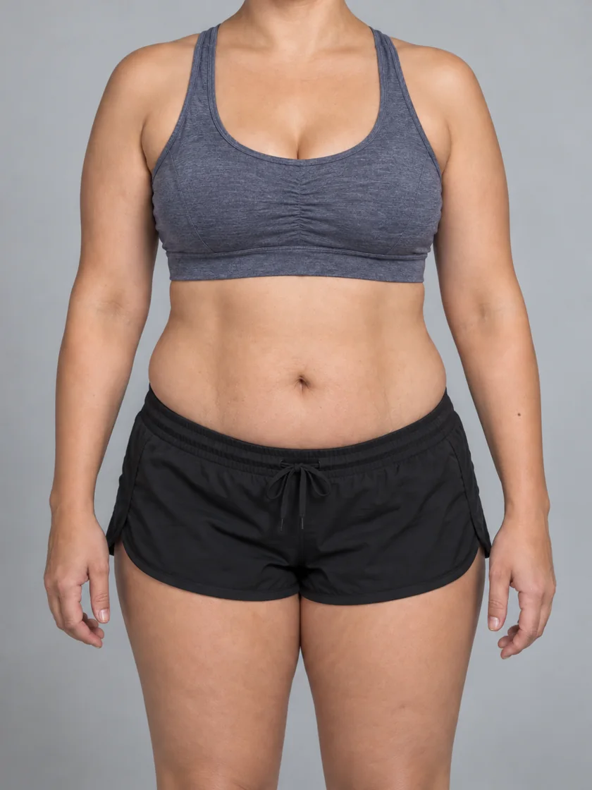 Abdomen inicial en comparativa visual ilustrativa